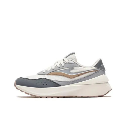 Erke Cushioning Anti-Slip And Wear-Resistant Low-Top Casual Shoes Men's White Gray
