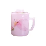 [Pink]Great Luck Lotus Pair-Glass Water Cup