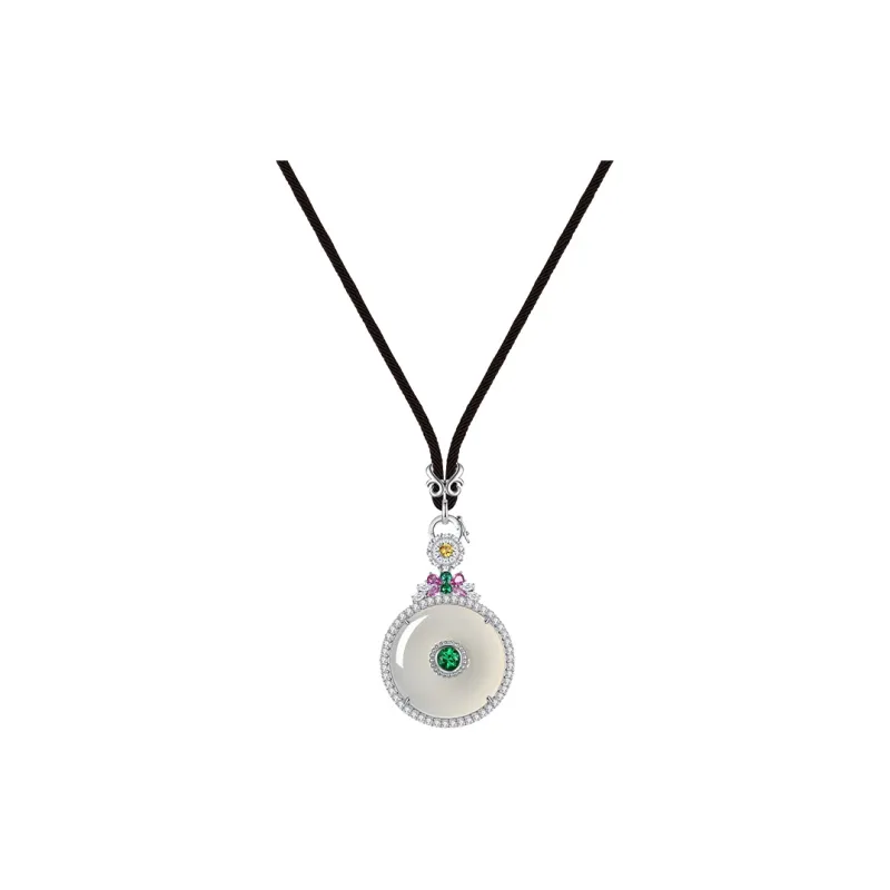 Heart Grass Chalcedony Jade Necklaces Women's-0