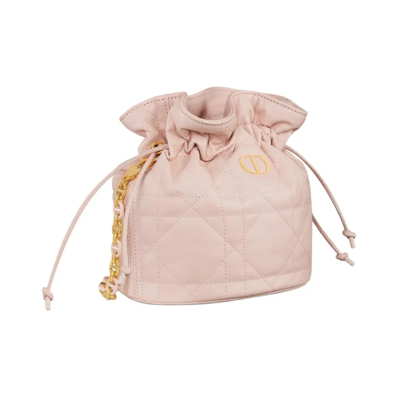 DIOR Miss Caro Sheepskin Bucket Bags Shoulder Bags Mini Women's Rouge Pink-2