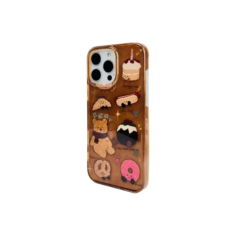 Sopi Acrylic Material Semi Transparent Brown Phone Cases Compatible With IPhone 16/15 Pro Max/Apple 13/14 Pro/Max-4