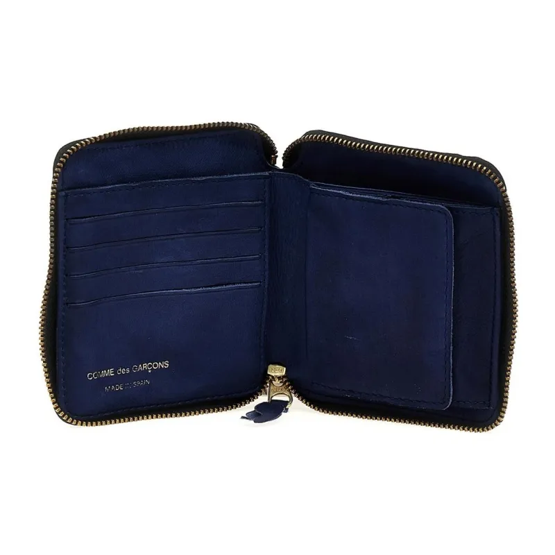 CDG Leather Wallet Regular Unisex Blue-4