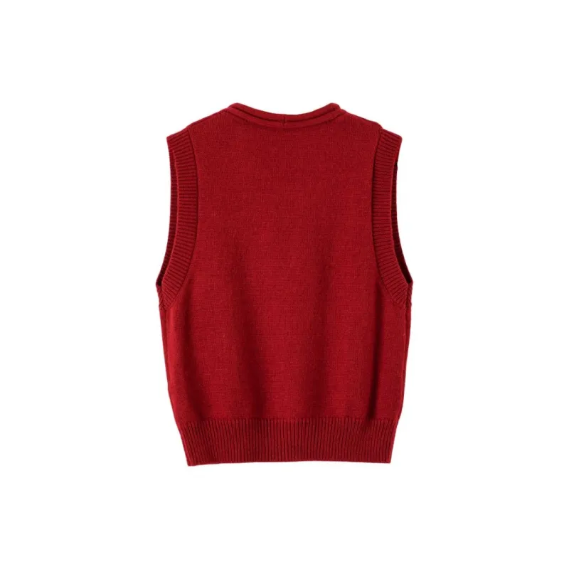 Late White Vest Women's Burgundy-2