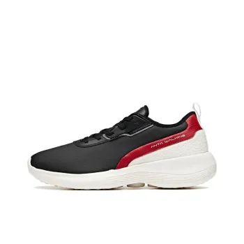 ANTA Training Shoes Men Low Top Black/Ivory White/Sports Style Red