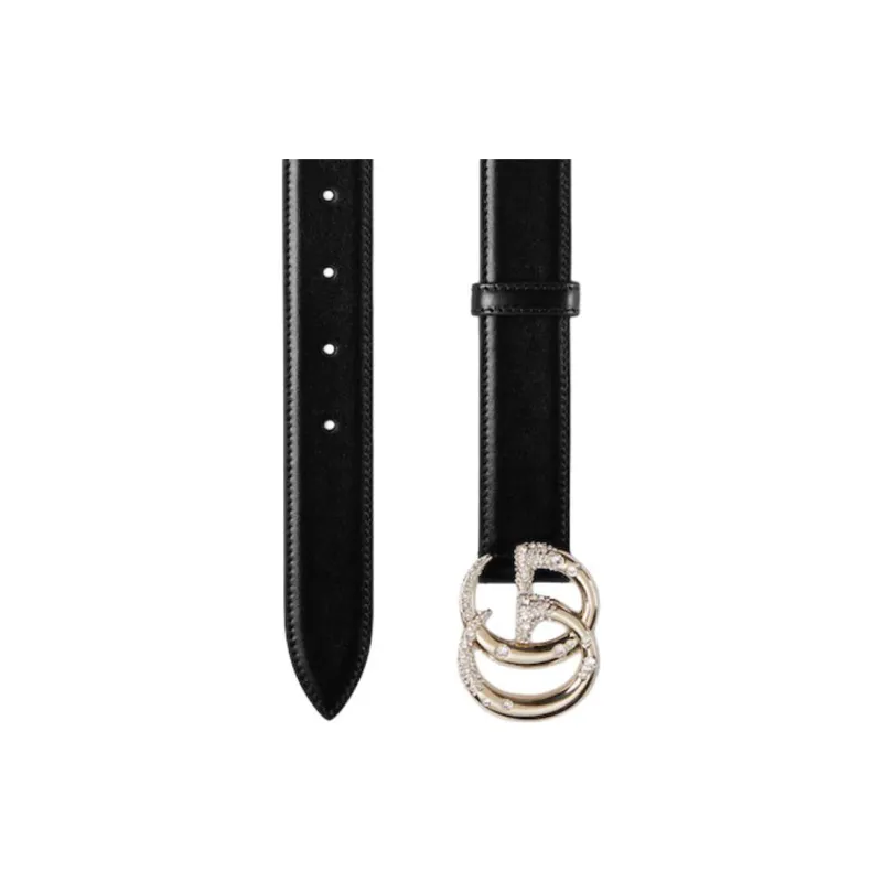 GUCCI Leather Hardware Accessories Leather Belts Women's Black --1