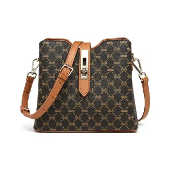 SEPTWOLVES Artificial Leather Shoulder Bag Crossbody Bag Large Size Women's Coffee/Brown
