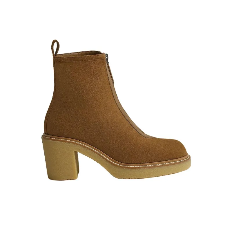 HERMES Kelly Ankle Boots 5.5cm Women's Brown-1