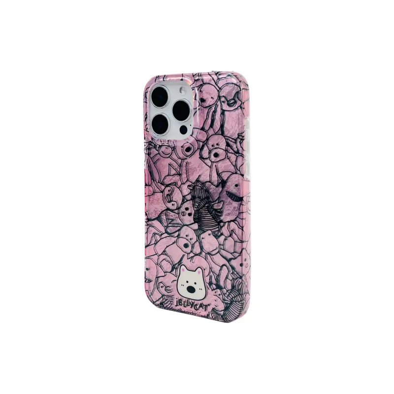 Sopi Acrylic Material Pink Tin Foil Textured Lines Phone Cases Compatible With IPhone 16/15 Pro Max/Apple 13/14 Pro/Max-2