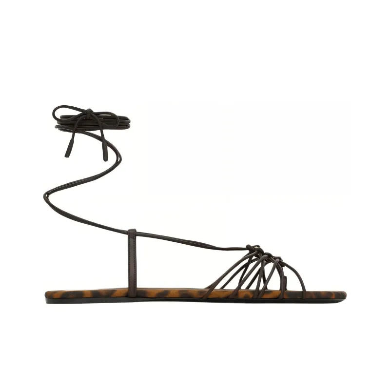 SAINT LAURENT CASSANDRE Babylone Strap Sandals Women's Leopard Print-1