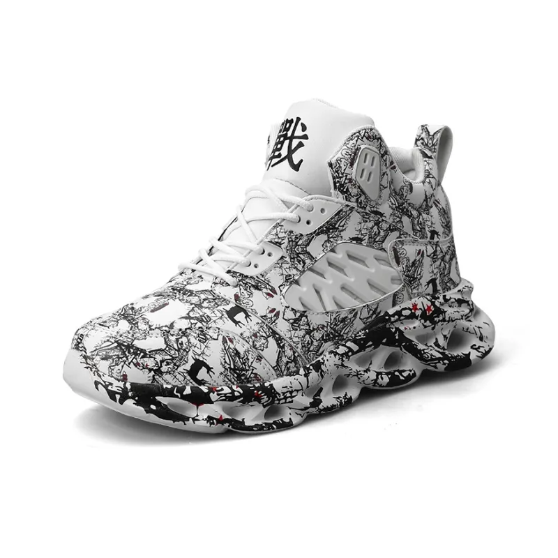 PNKE Anti-Slip And Wear-Resistant Lightweight Height Increasing Mid-Top Chunky Sneakers Men's-1