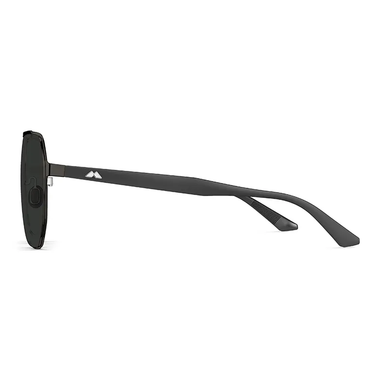MOLSION TR/Memory Plastic Stainless Steel Aviator Sunglasses Men's Black-1
