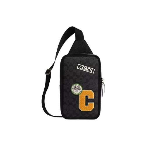 COACH Sullivan Coated Canvas Sling Bag Medium Size Men's Bronze Wood Charcoal