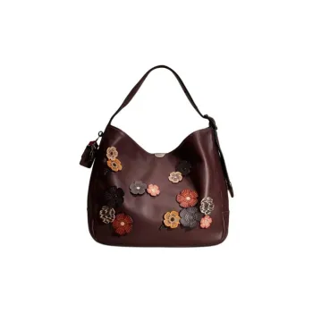 COACH Bedford Glove Tanning Hobo Man Shoulder Bag Women's Fuchsia