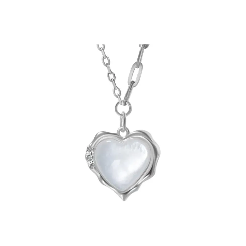 KOOGIS S925 Sterling Silver Mother Of Pearl Zircon Necklaces Women's-6