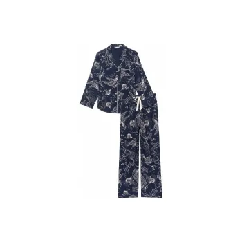 Victoria's Secret Pajama Set Women's Navy Blue Print