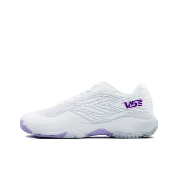 Venson Assassin Series Cushioned Slip Resistant Abrasion Resistant Low Top Badminton Shoes Unisex White Light Purple