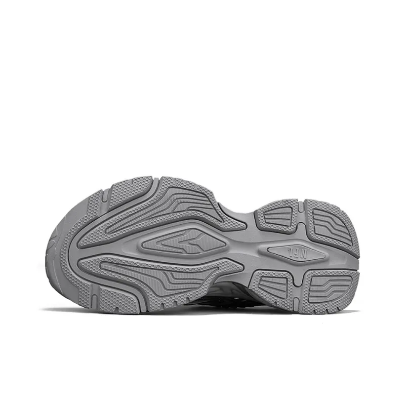 NFL Cushioning, Wear Resistant Low Top Chunky Sneakers Unisex Silver-5