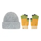 Gray Hats & Caps+Cyan Glove