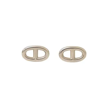 HERMES 925 Sterling Silver Earrings Women's Silver