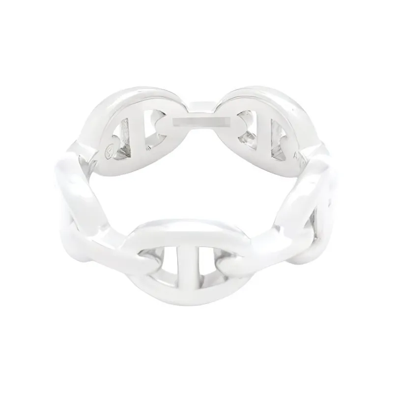 HERMES 925 Sterling Silver Rings Women's White-1
