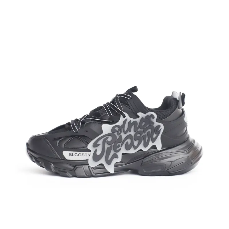 PAIN OR PLEASURE Low Top Kids Lifestyle Shoes Black Teenagers-0