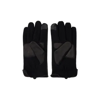 Polo Ralph Lauren Sheepskin Wool Nylon Polyester Gloves Men's Black