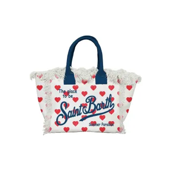 MC2 SAINT BARTHELEMY Canvas Tote Bag, Shopping Bag, Handbag Women's White