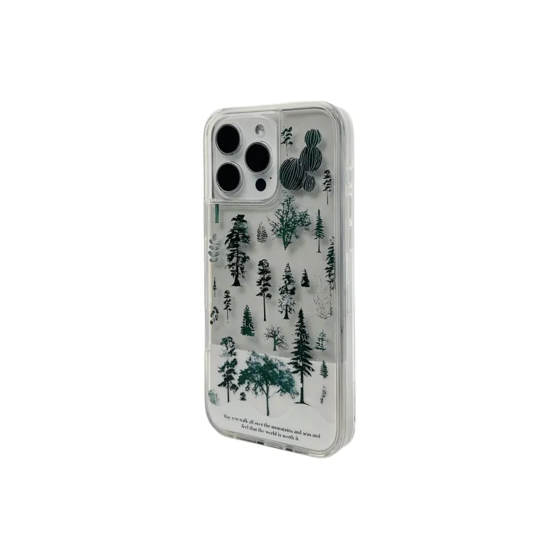 Sopi Acrylic Material Pine Snowflake Driftwood Phone Cases Compatible With IPhone 16/15 Pro Max/Apple 13/14 Pro/Max-2
