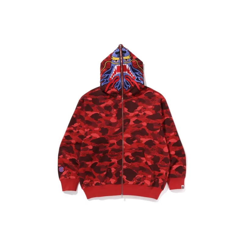 Bape X Clot Camo Shark Full Zip Hoodie-7
