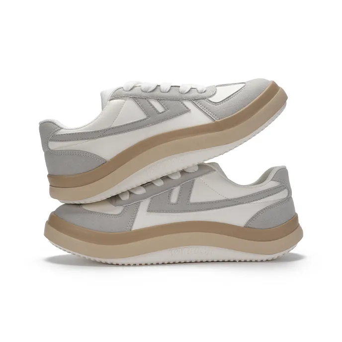 Warrior Cushioned Wear Resistant Lightweight Breathable Low Top German Army Trainers Skateboard Shoes Unisex White Gray-4