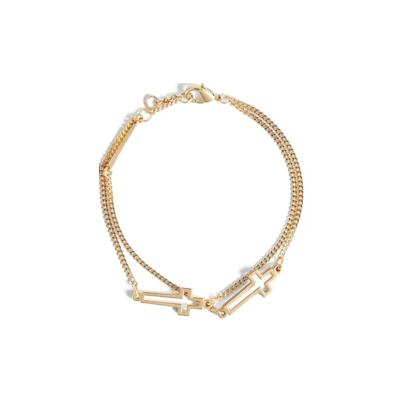 DSQUARED 2 Cross Charm Chain Linked Bracelet-0