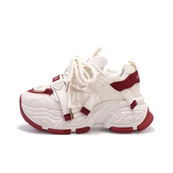 SNXR Low Top Chunky Sneakers Women's Beige Red