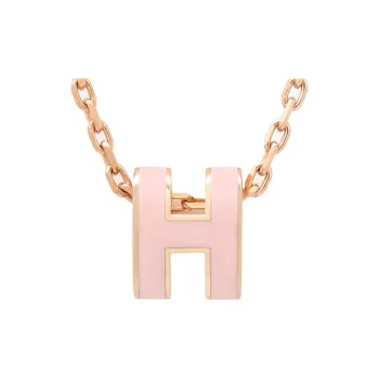 HERMES GP Lacquer Necklaces Women's Pink