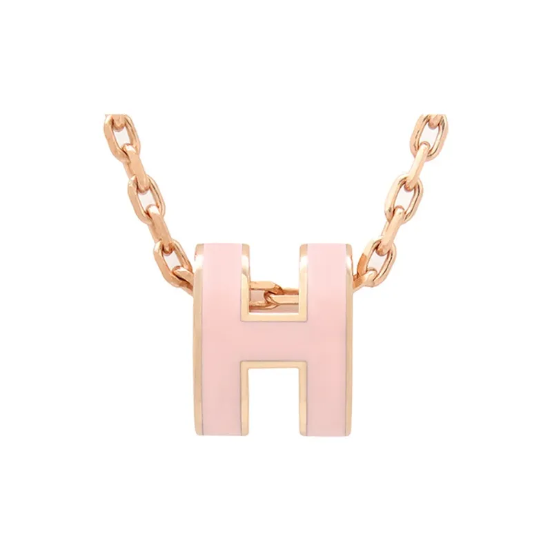 HERMES GP Lacquer Necklaces Women's Pink-0
