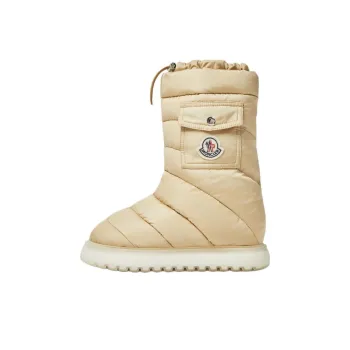 Moncler Gaia Crew Snow Boots 3.5cm Women's Beige