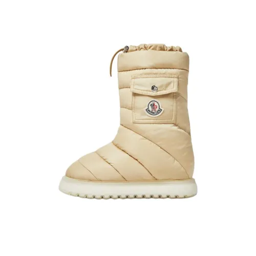 Moncler Gaia Crew Snow Boots 3.5cm Women's Beige