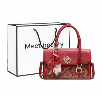Fitchell PU Handbag Regular Women's Red/Brown
