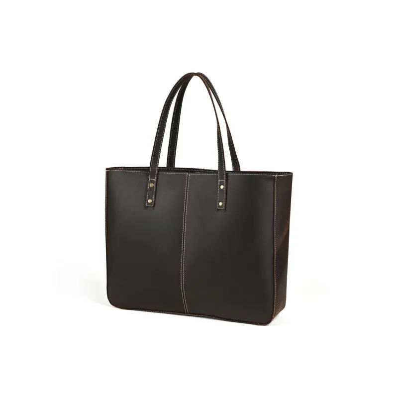 DOSRFINI Crazy Horse Skin Shoulder Bag Men's Brown-1
