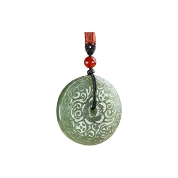 Shujie Hetian Jade Pale Greenish White Jade Unisex