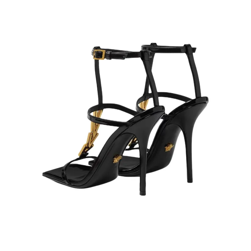 FANSIZHE V2025 One Strap Sandals 10.5cm Women's Black-3