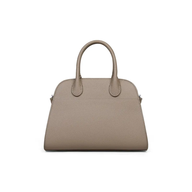 MILLIE'S Cow Leather Handbag, Shoulder Bag, Crossbody Bag, Tote Regular Women's Khaki/Black-3