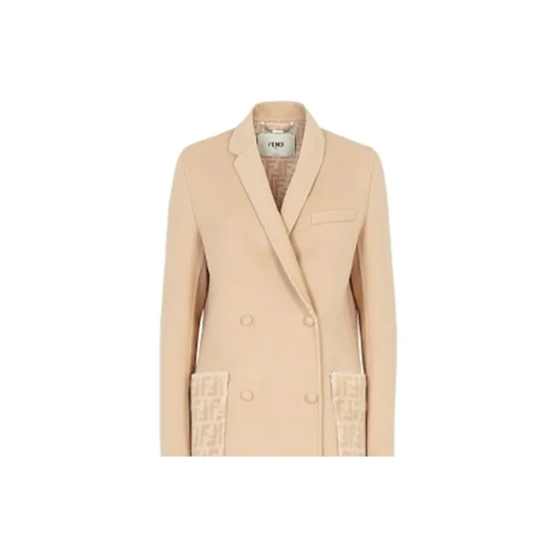 FENDI Coats Women's Beige-4