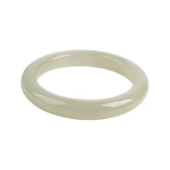 Ou Said Jewelry Hetian Jade Bangles Pale Greenish White Jade Women's
