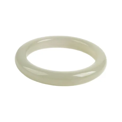 Ou Said Jewelry Hetian Jade Bangles Pale Greenish White Jade Women's