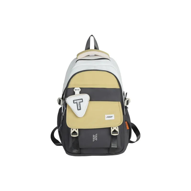 NOMK Nylon Carry Backpack Unisex Red/Green/Orange/Black/Dark Khaki/Light Khaki-6