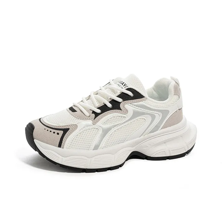 Babaya Anti Slip And Wear Resistant Lightweight Low Top Chunky Sneakers Women's Gray-1
