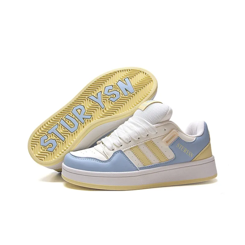 STUR YSN Low Top Skateboard Shoes Women's Egg Yellow Moon-6