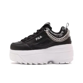 FILA Disruptor 2 Anti-Slip Wear-Resistant Low-Top Casual Shoes Women's Black White