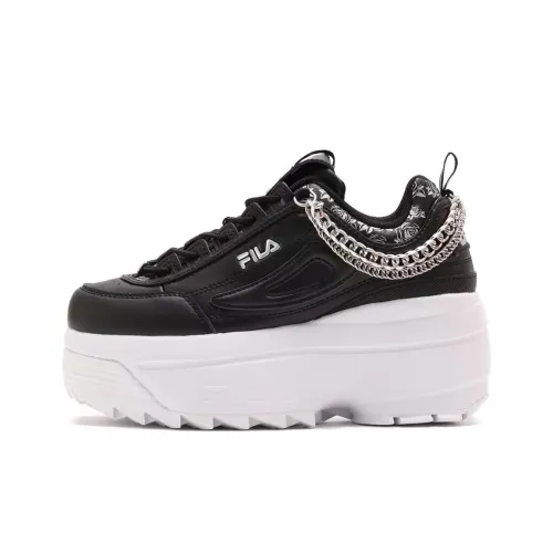 FILA Disruptor 2 Anti-Slip Wear-Resistant Low-Top Casual Shoes Women's Black White