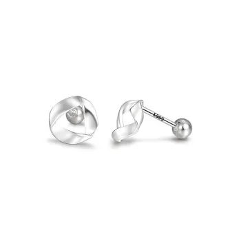 CARAT'S DIARY S999 Fine Silver Stud Earrings Women's